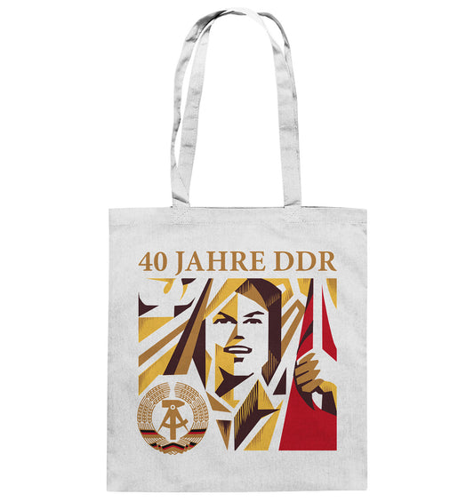 DDR Ostalgie Baumwolltasche • 40 JAHRE DDR - BRIEFMARKE - Baumwolltasche