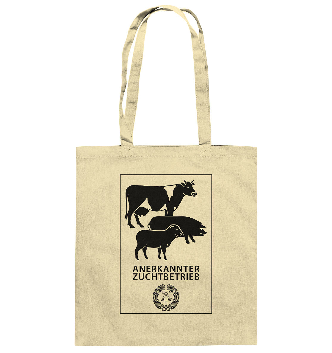 DDR Ostalgie Baumwolltasche • ANERKANNTER ZUCHTBETRIEB (ORIGINALSCHILD)