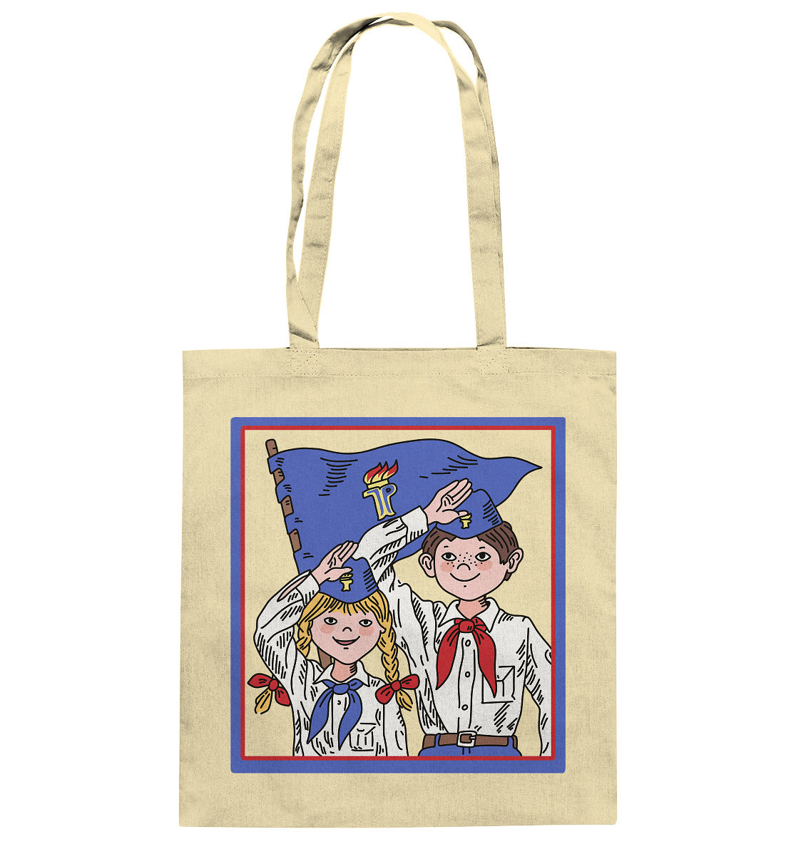 DDR Ostalgie Baumwolltasche • JUNGE PIONIERE - ORIGINAL ILLUSTRATION
