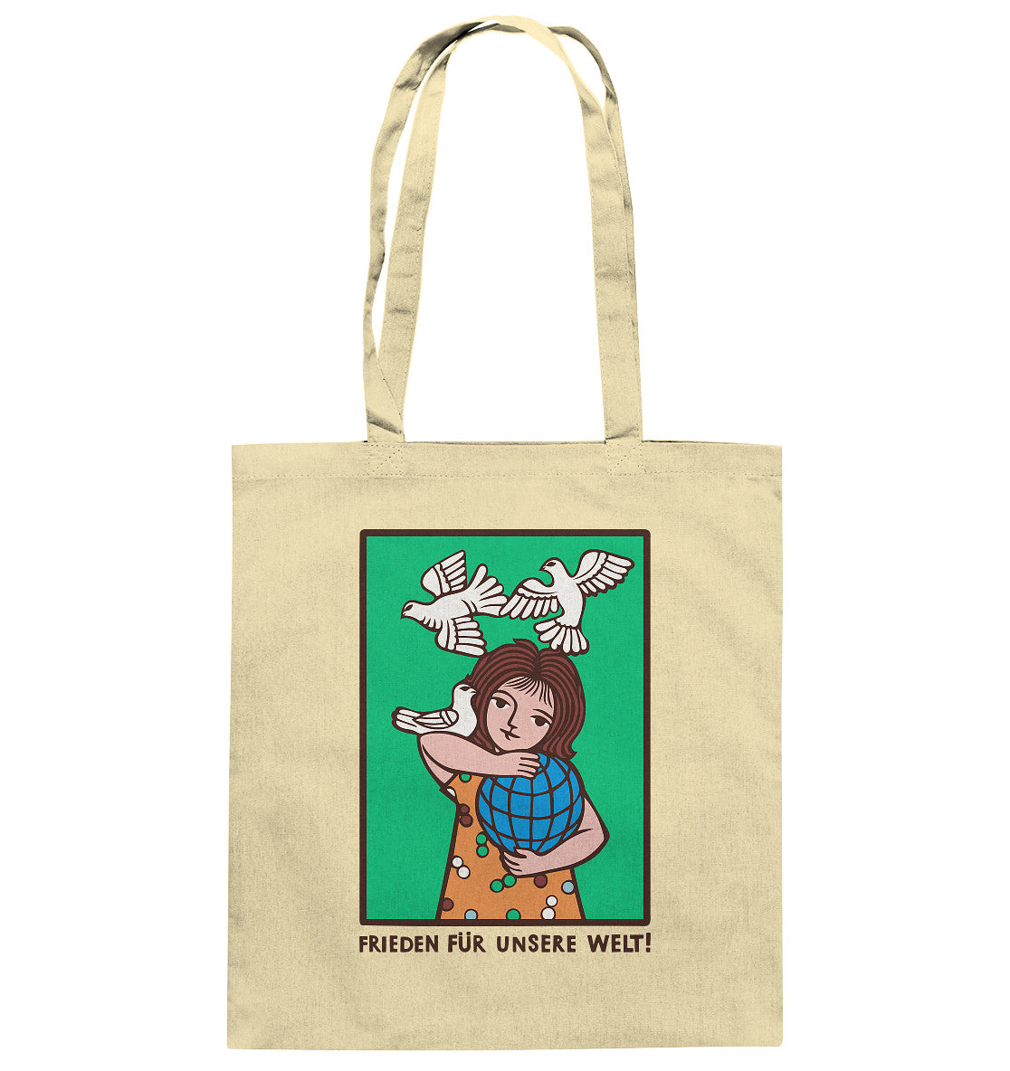 DDR Ostalgie Baumwolltasche • FRIEDEN FÜR UNSERE WELT! (DDR-ORIGINAL-PLAKAT)