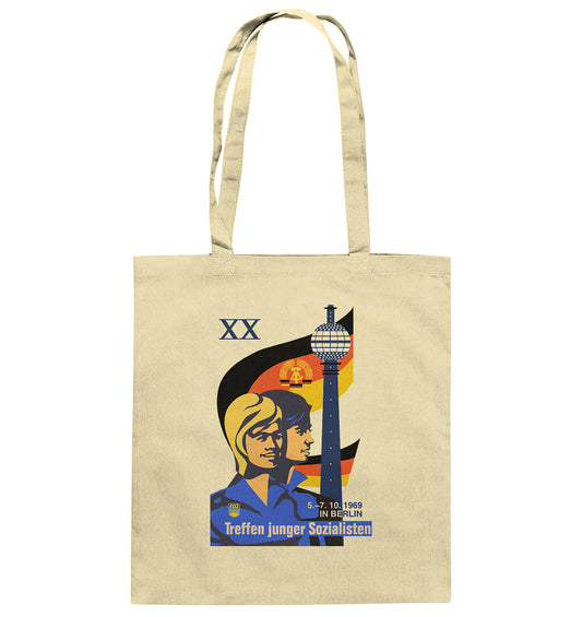 DDR Ostalgie Baumwolltasche • TREFFEN JUNGER SOZIALISTEN BERLIN 1969 (ORIGINAL PLAKAT)