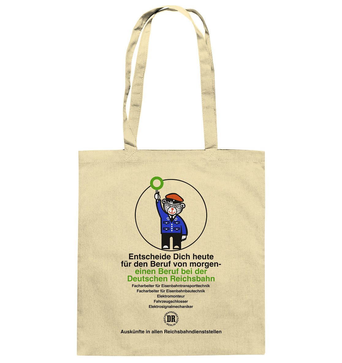 DDR Ostalgie Baumwolltasche • DEIN BERUF BEI DER DEUTSCHEN REICHSBAHN