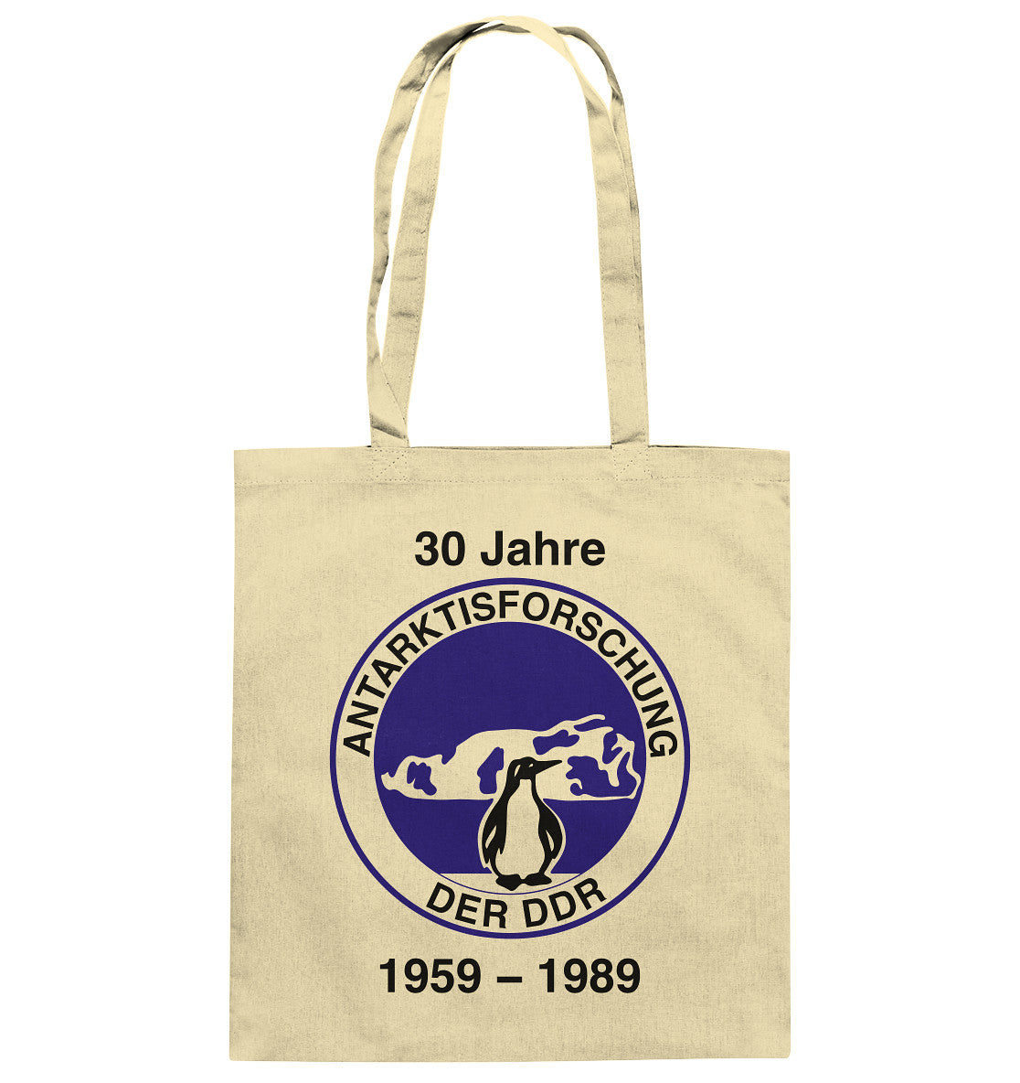 DDR Ostalgie Baumwolltasche • 30 JAHRE ANTARKTISFORSCHUNG DER DDR - 1989