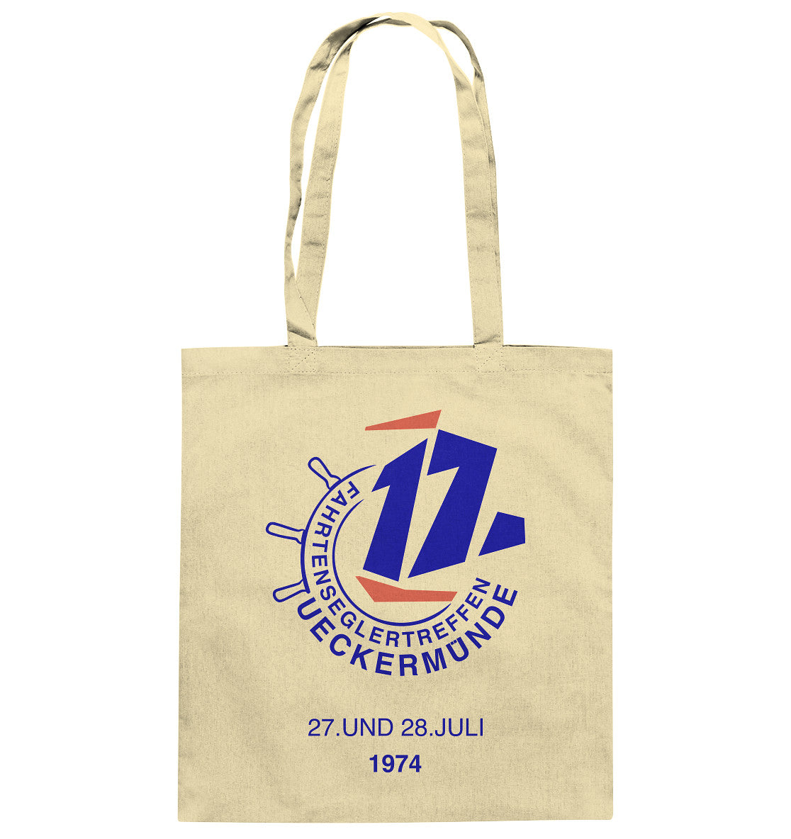 DDR Ostalgie Baumwolltasche • FAHRTENSEGLERTREFFEN UCKERMÜNDE 1974 - hell