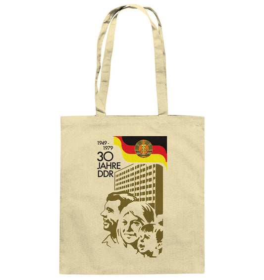 DDR Ostalgie Baumwolltasche • 30 JAHRE DDR - BRIEFMARKE