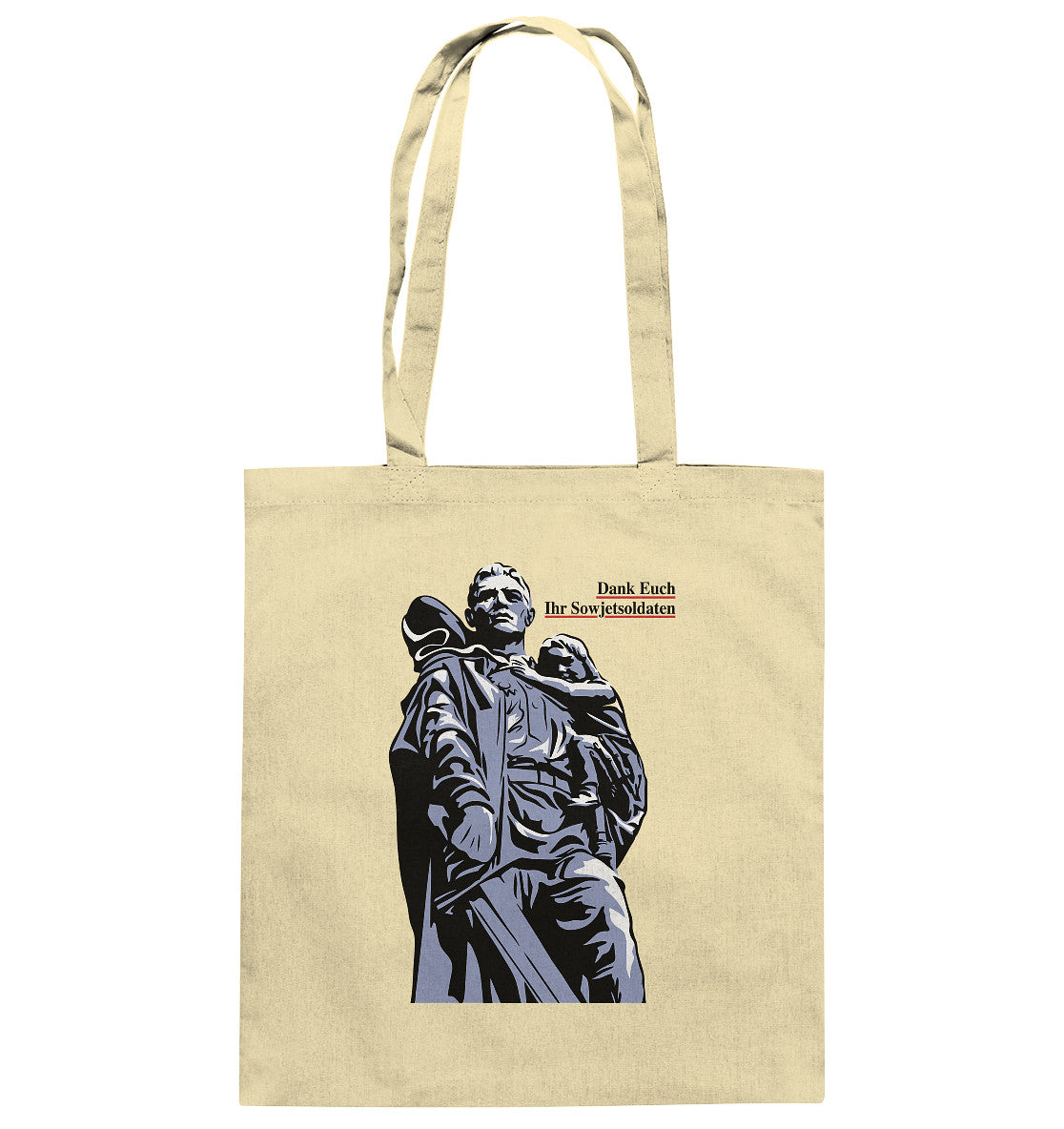 DDR Ostalgie Baumwolltasche • DANK EUCH IHR SOWJETSOLDATEN (DDR ORIGINAL-PLAKAT)