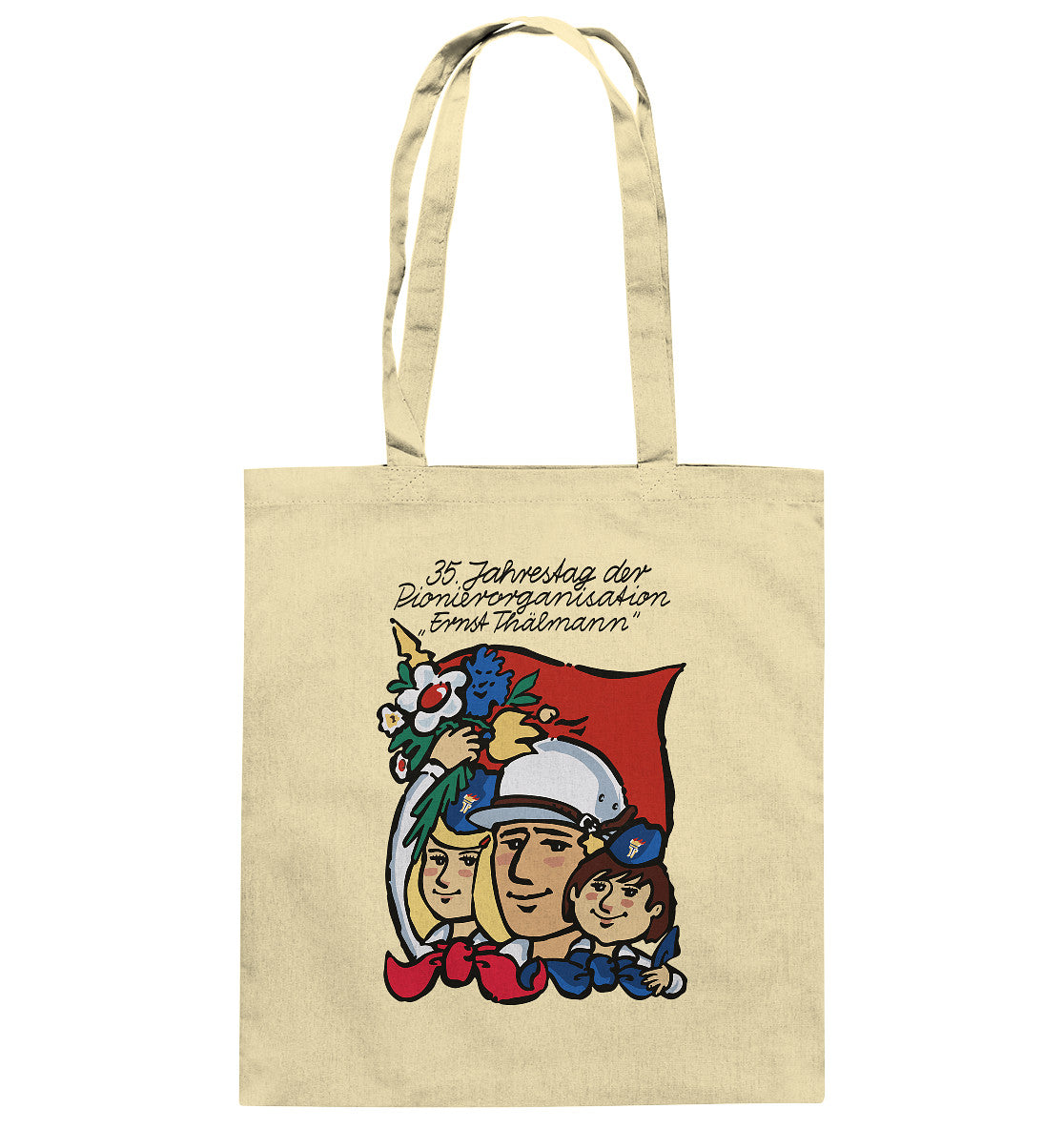 DDR Ostalgie Baumwolltasche • 35 JAHRE PIONIERORGANISATION ERNST THÄLMANN (ORIGINAL DDR-PLAKAT