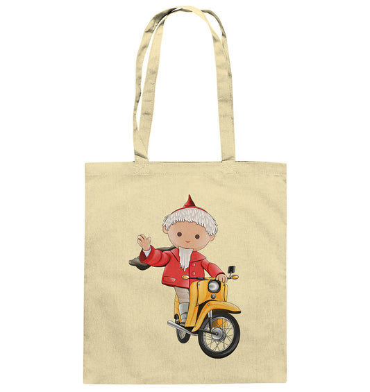 DDR Ostalgie Baumwolltasche • UNSER SANDMÄNNCHEN - AUF DER SCHWALBE - ROT (PU-137, 1973)