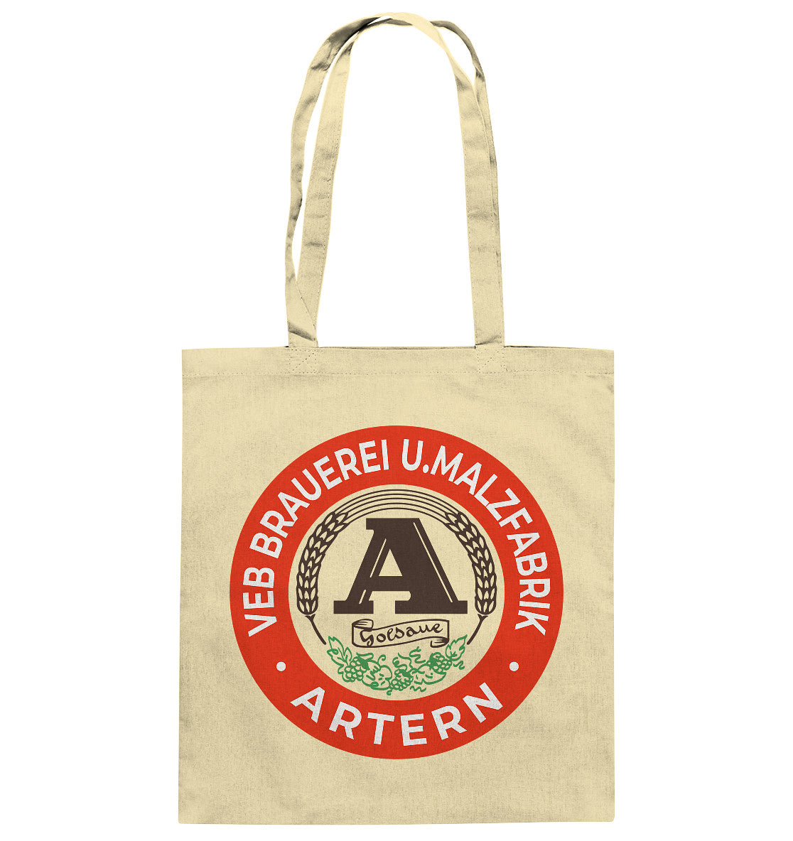 DDR Ostalgie Baumwolltasche • VEB BRAUEREI ARTERN GOLDAUE