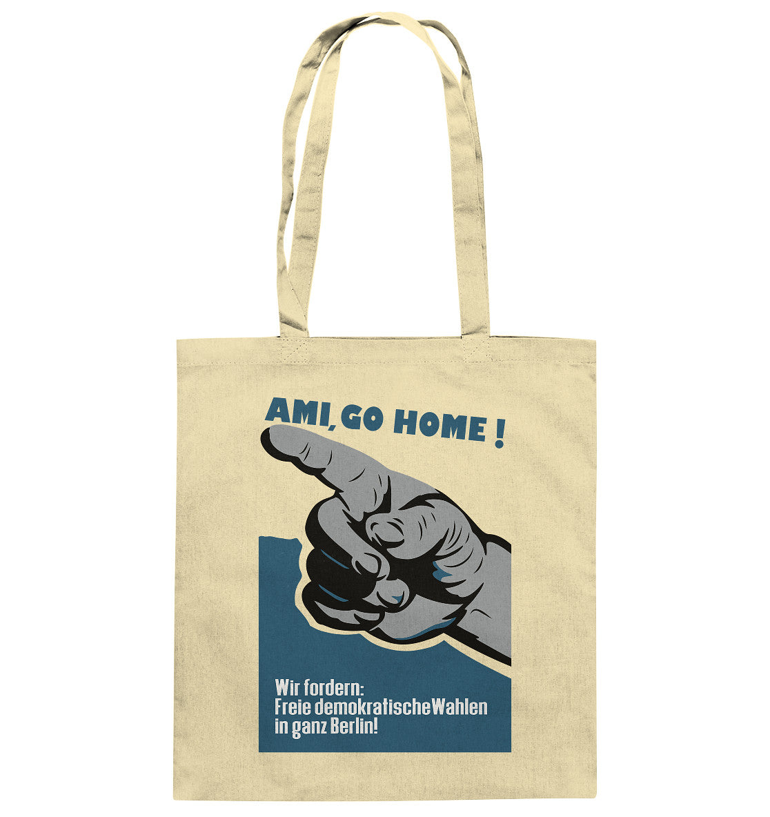 DDR Ostalgie Baumwolltasche • AMI GO HOME! ORIGINALPLAKAT 1950