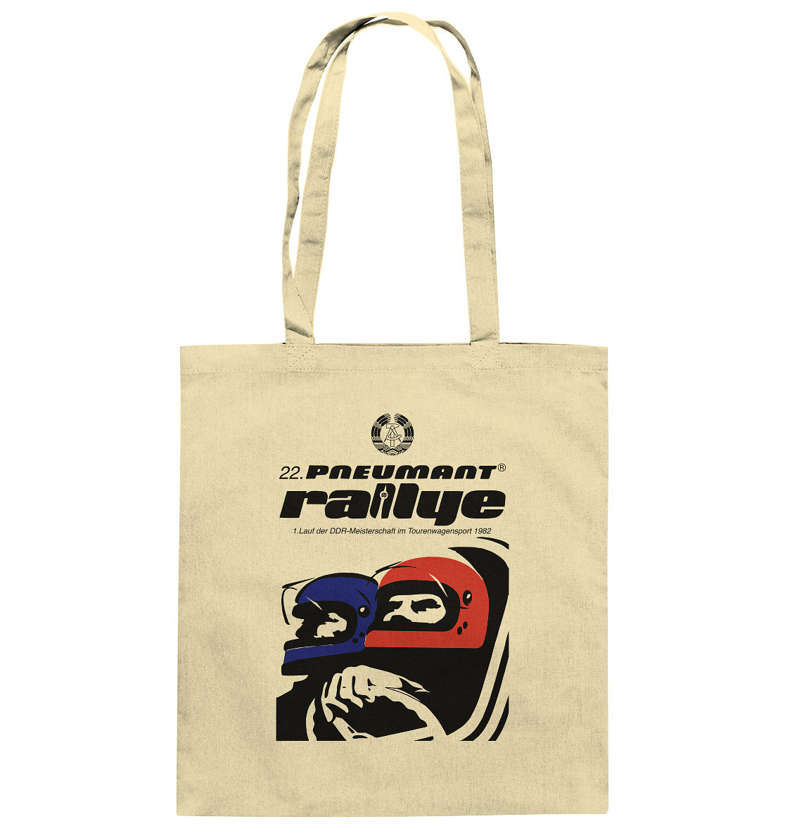 DDR Ostalgie Baumwolltasche • 22. PNEUMANT RALLYE 1982 (ORIGINAL DDR-PLAKAT)