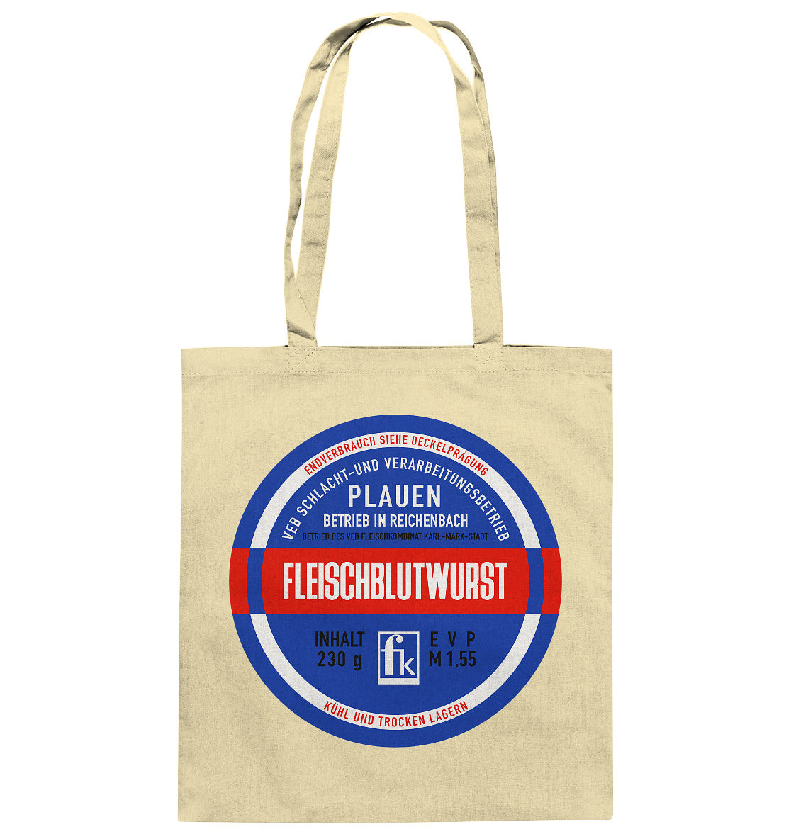 BAUMWOLLTASCHE • FLEISCHBLUTWURST KONSERVE - PLAUEN