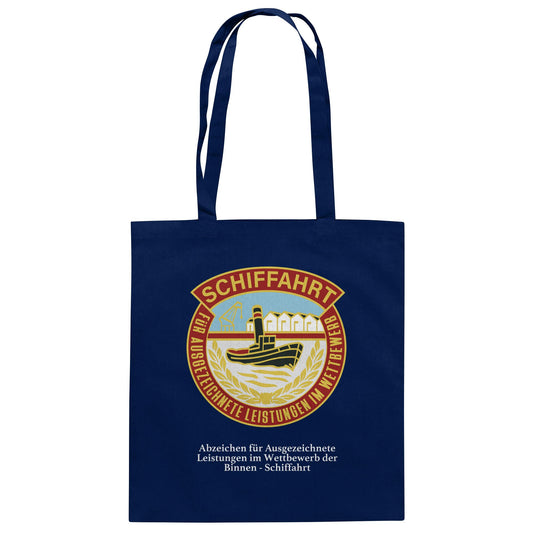 DDR Ostalgie Baumwolltasche • BINNEN-SCHIFFAHRT - ABZEICHEN FÜR AUSGEZEICHNETE LEISTUNGEN