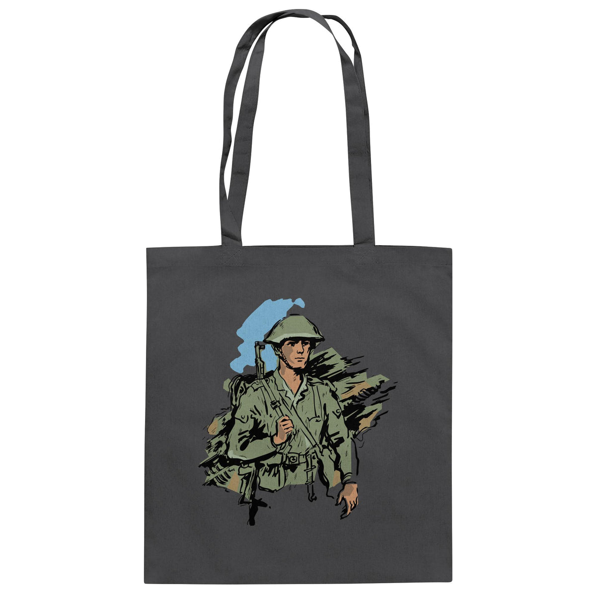 DDR Ostalgie Baumwolltasche • NVA-SOLDAT (ORIGINAL-ILLUSTRATION)