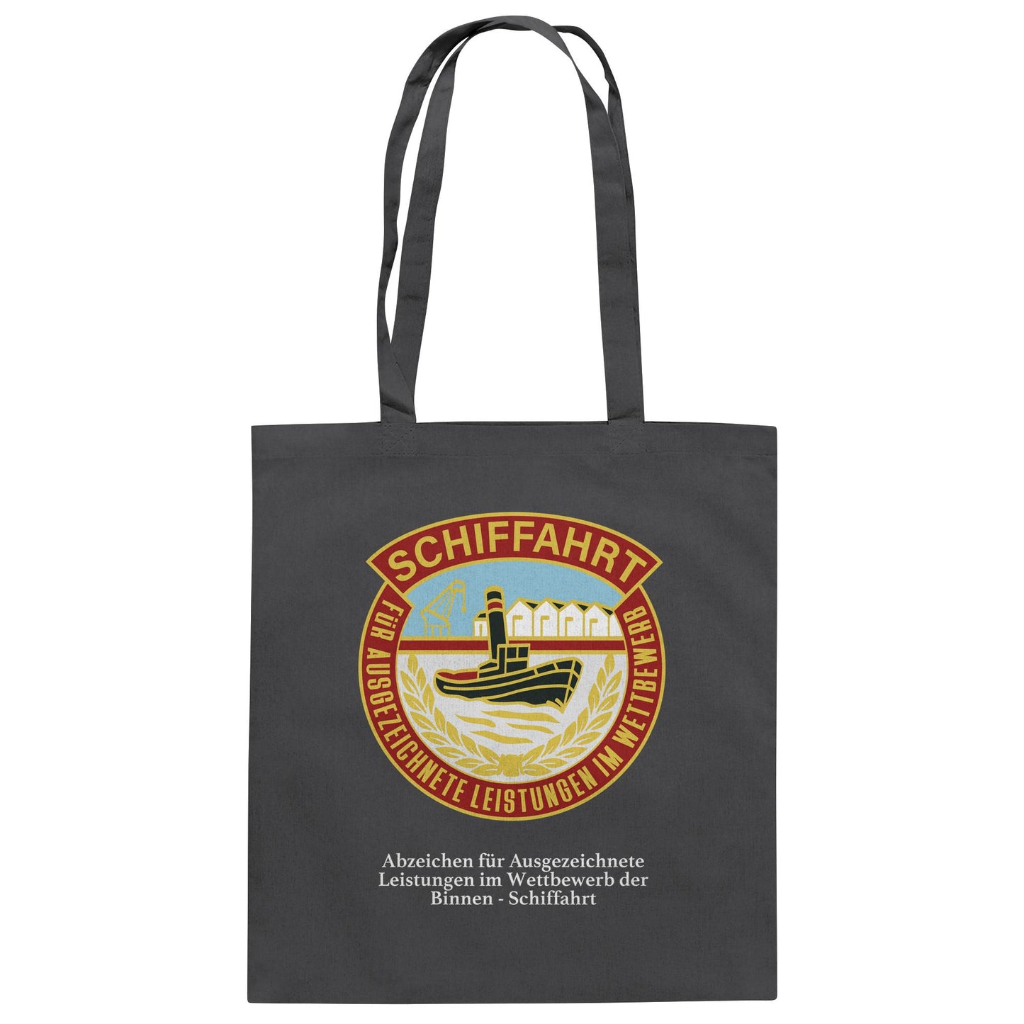 DDR Ostalgie Baumwolltasche • BINNEN-SCHIFFAHRT - ABZEICHEN FÜR AUSGEZEICHNETE LEISTUNGEN