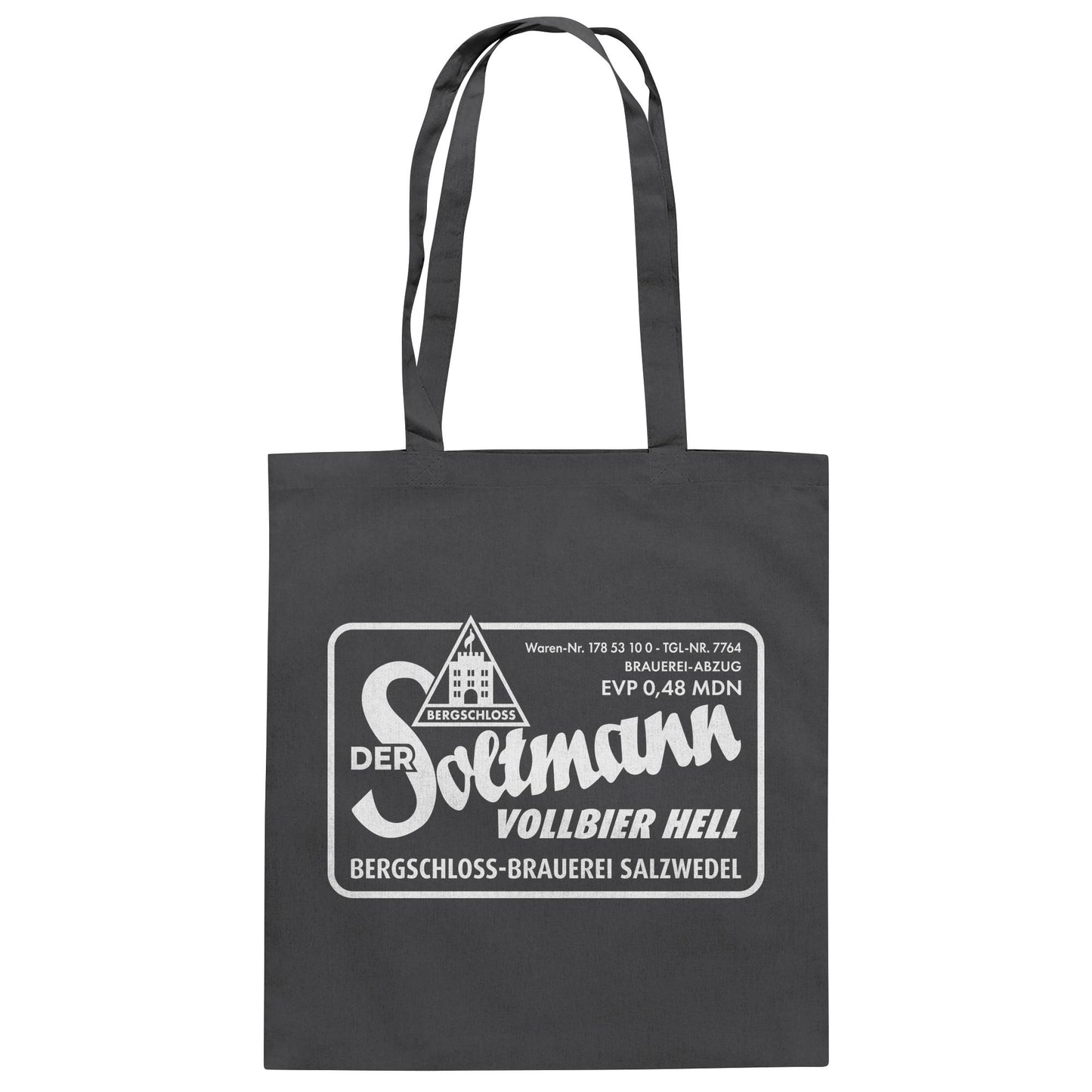 DDR Ostalgie Baumwolltasche • BERGSCHLOSS SALZWEDEL SOLTMANN BIERE