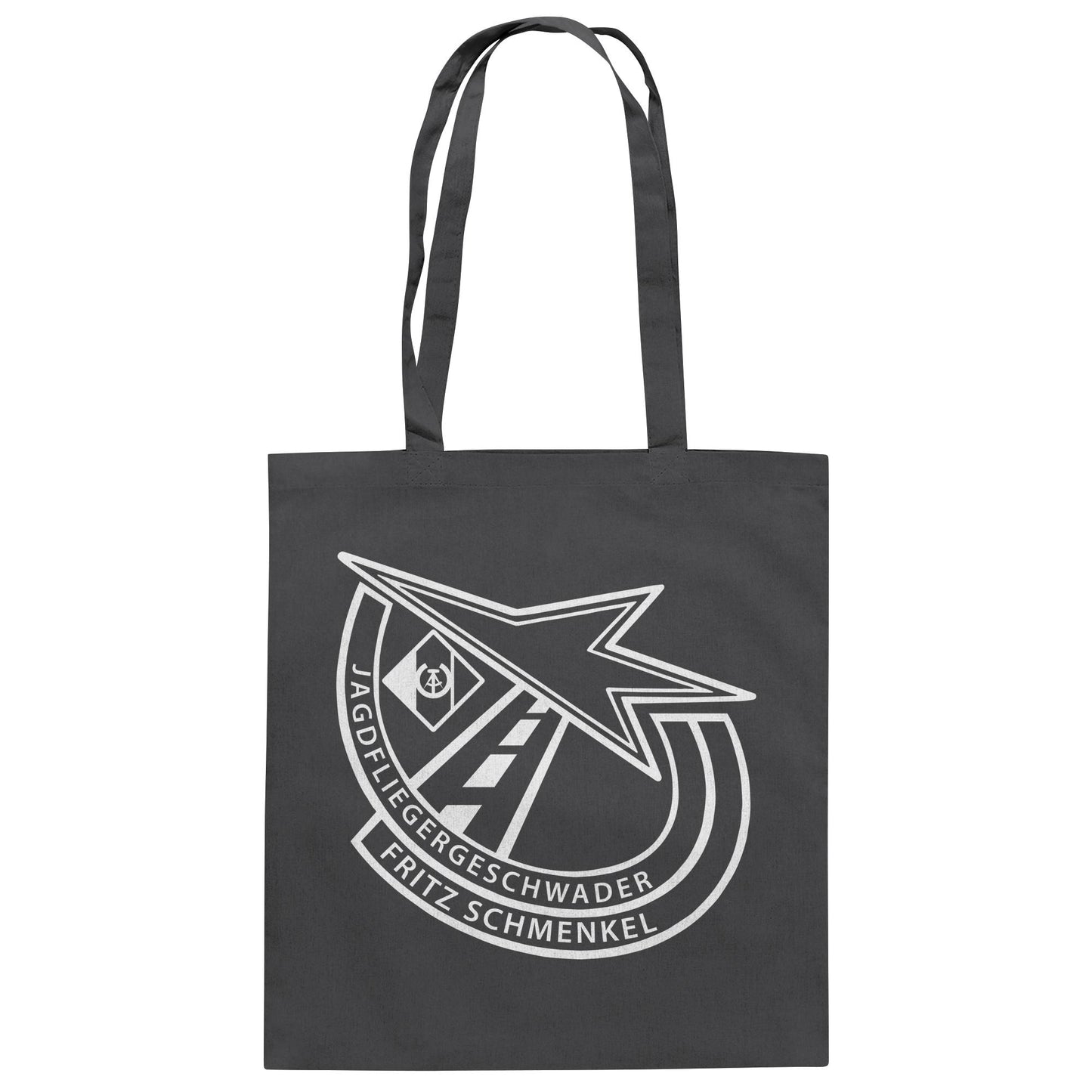 DDR Ostalgie Baumwolltasche • NVA EMBLEM - GESCHWADER FRITZ SCHMENKEL