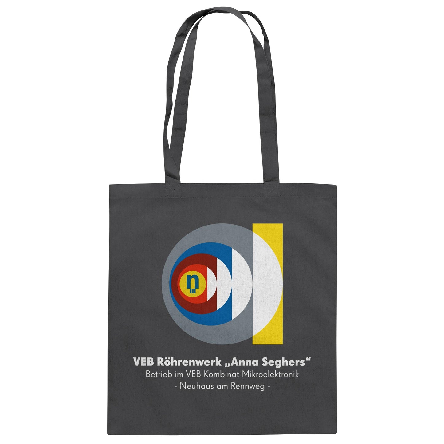DDR Ostalgie Baumwolltasche • VEB RÖHRENWERK ANNA SEGHERS - NEUHAUS