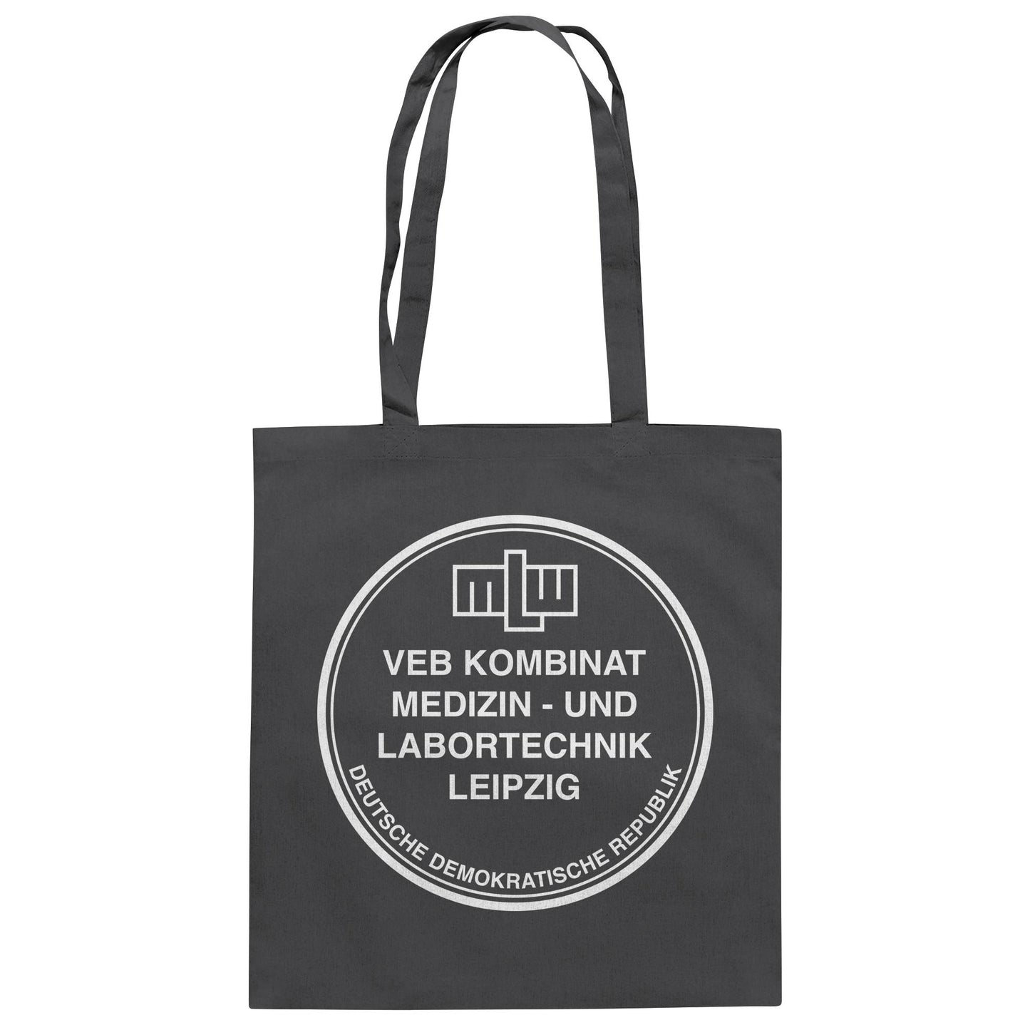DDR Ostalgie Baumwolltasche • MLW VEB KOMBINAT MEDIZIN- UND LABORTECHNIK LEIPZIG