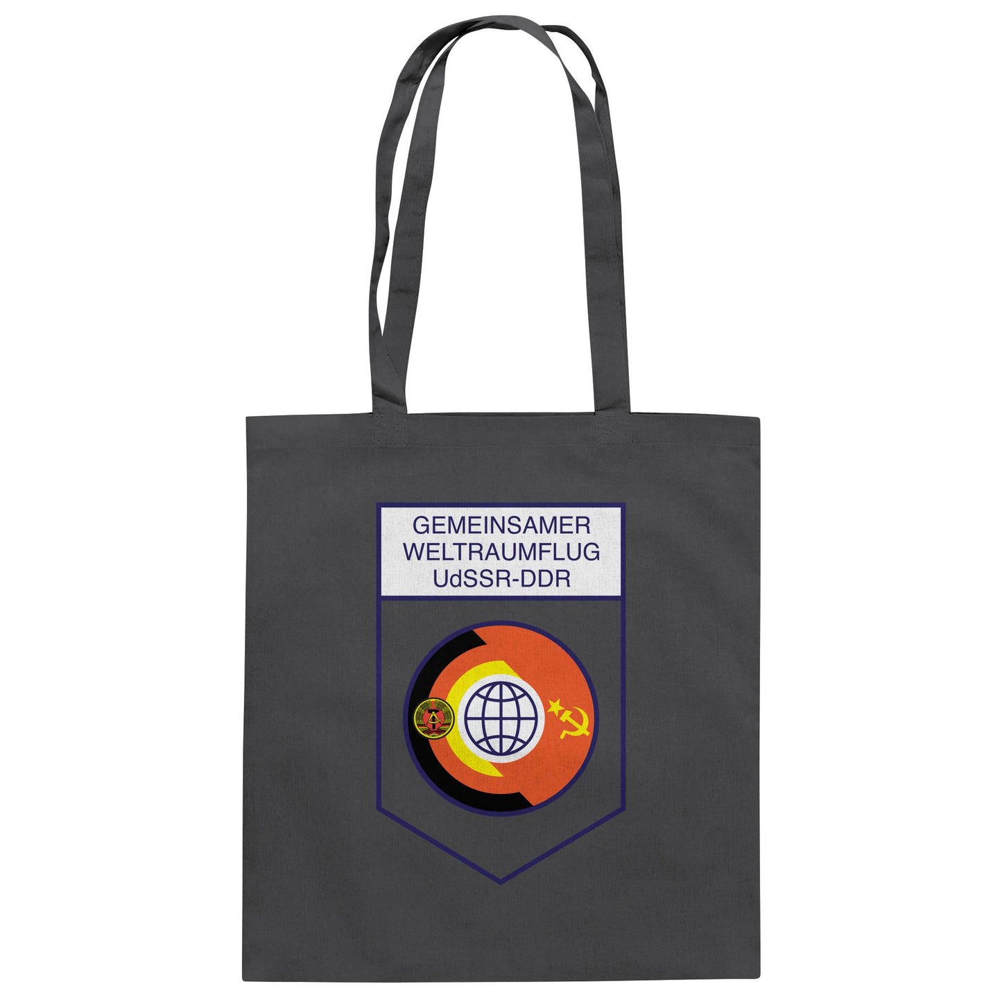 DDR Ostalgie Baumwolltasche • GEMEINSAMER WELTRAUMFLUG UDSSR-DDR (ORIGINAL WIMPEL)