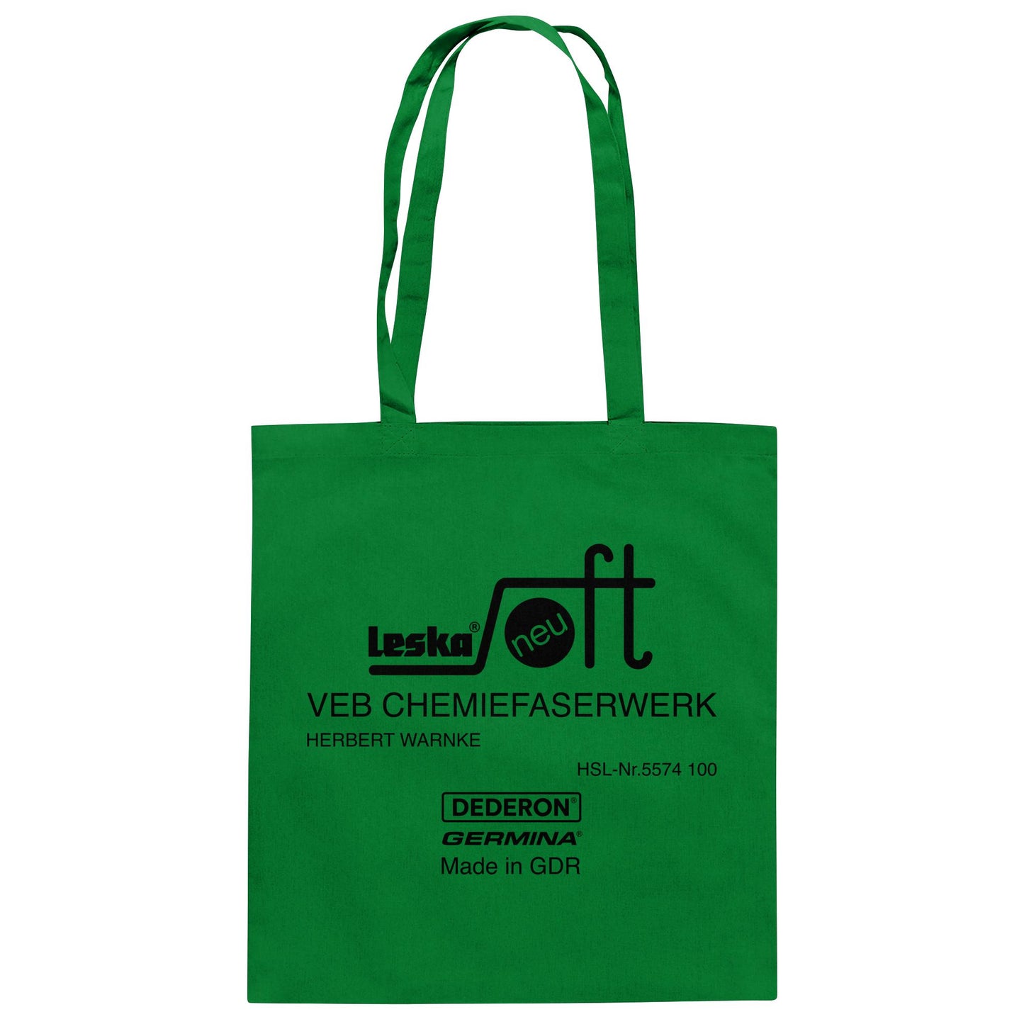 DDR Ostalgie Baumwolltasche • LESKA VEB CHEMIEFASERWERK HERBERT WARNKE - DEDERON, GERMINA