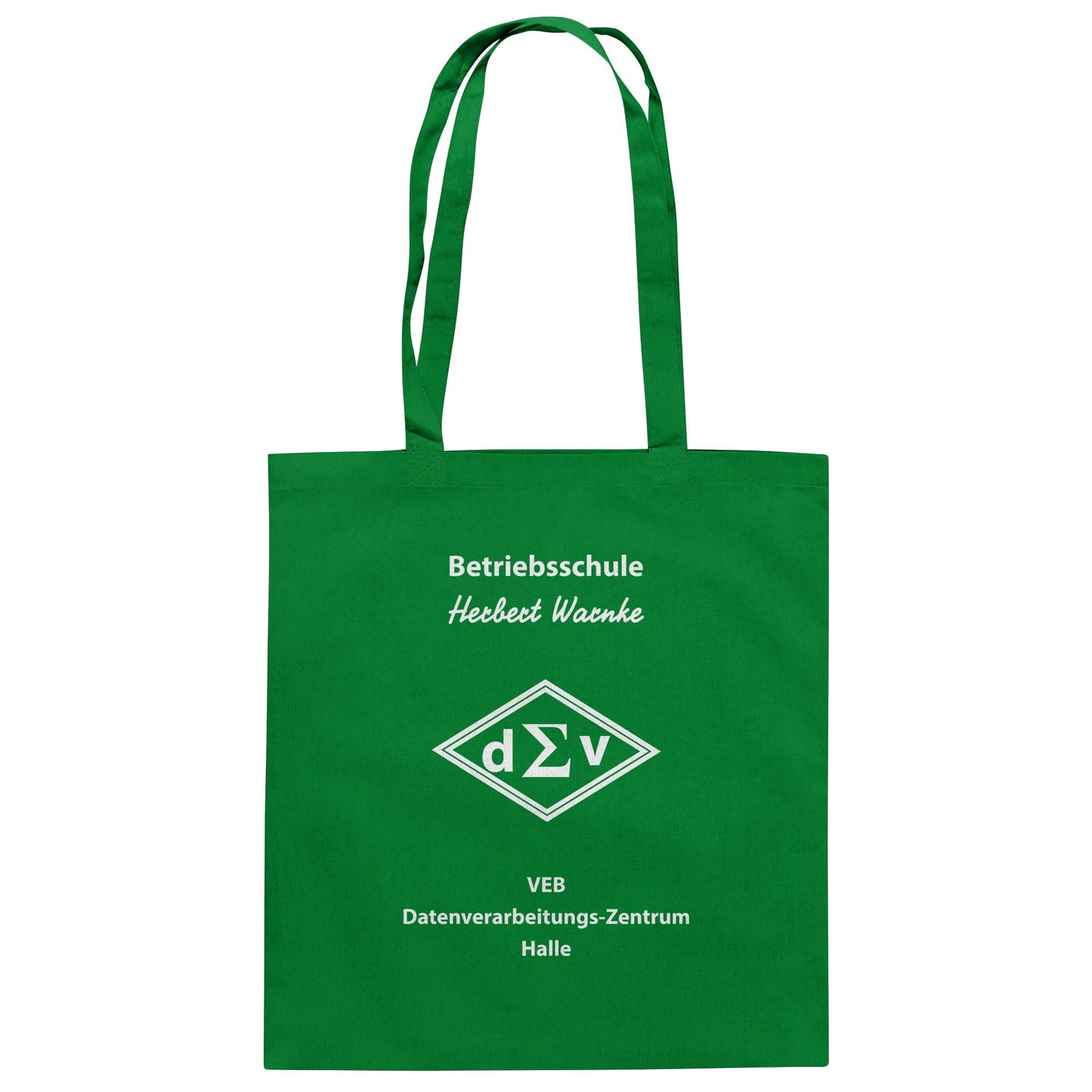 DDR Ostalgie Baumwolltasche • BETRIEBSSCHULE VEB DATENBERARBEITUNG HALLE