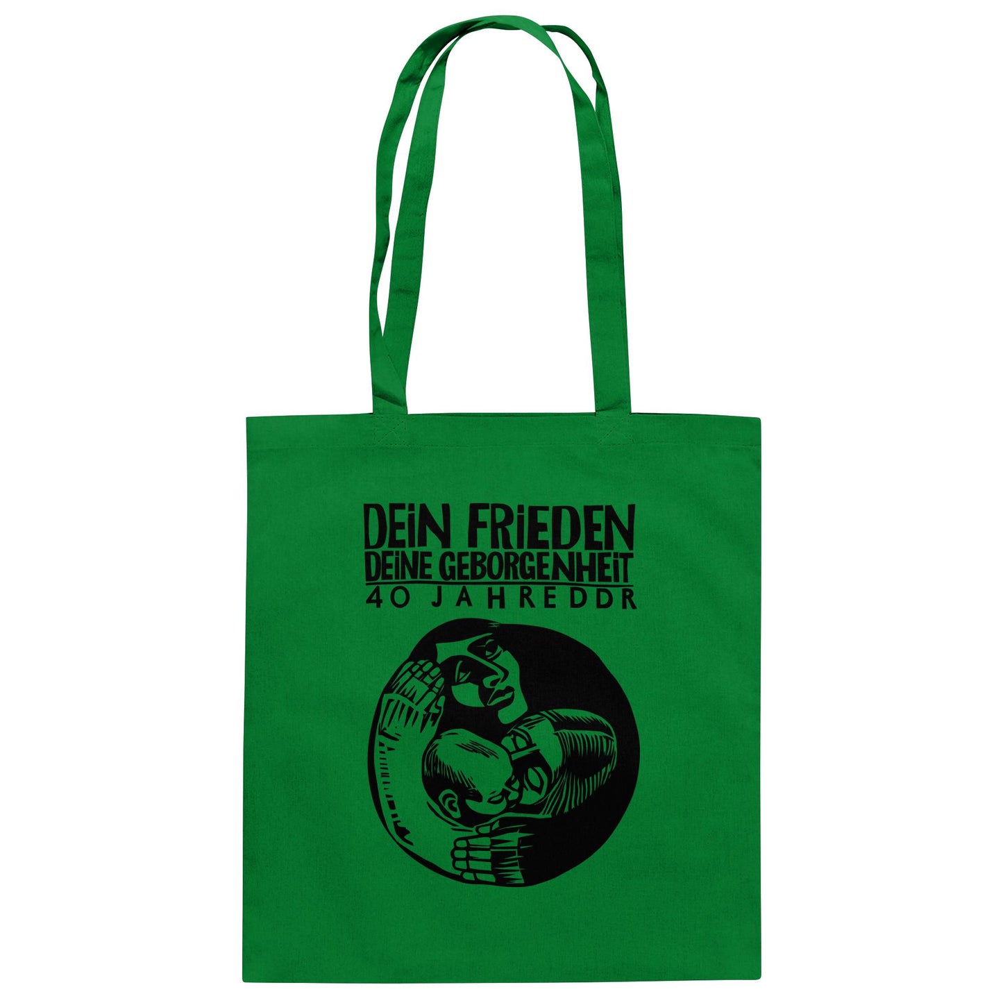 DDR Ostalgie Baumwolltasche • DEIN FRIEDEN, DEINE GEBORGENHEIT - 40 JAHRE DDR (ORIGINAL PLAKAT)