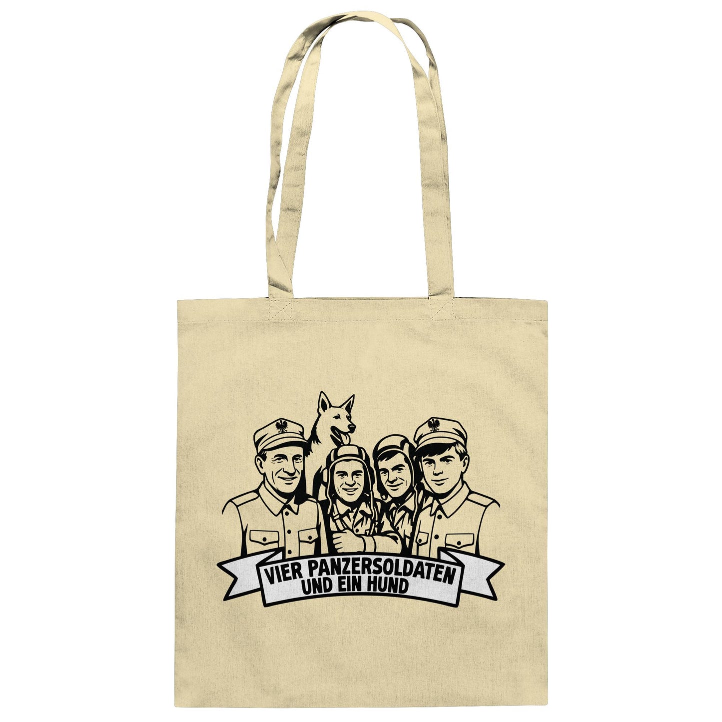 DDR Ostalgie Baumwolltasche • VIER PANZERSOLDATEN UND EIN HUND