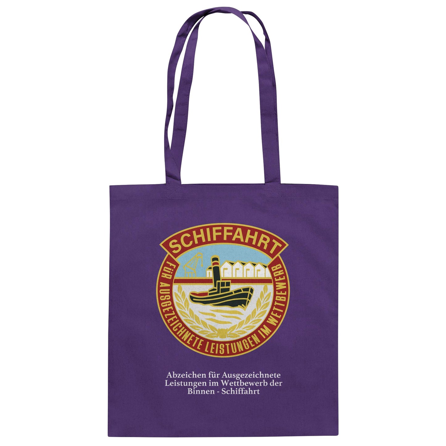 DDR Ostalgie Baumwolltasche • BINNEN-SCHIFFAHRT - ABZEICHEN FÜR AUSGEZEICHNETE LEISTUNGEN