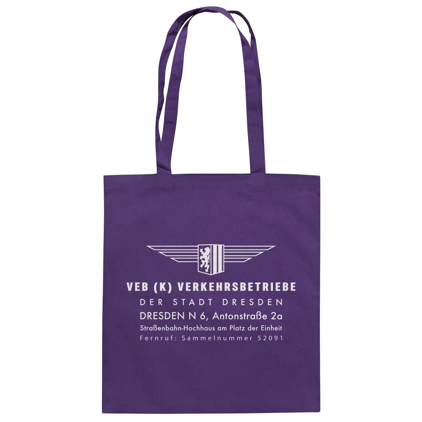 DDR Ostalgie Baumwolltasche • VEB VERKEHRSBETRIEBE DRESDEN