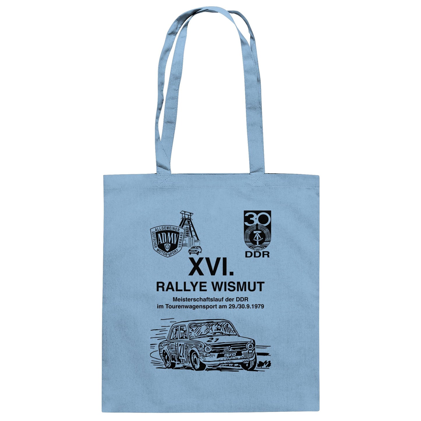 DDR Ostalgie Baumwolltasche • 16. RALLYE WISMUT, MEISTERSCHAFTSLAUF DER DDR - 1979
