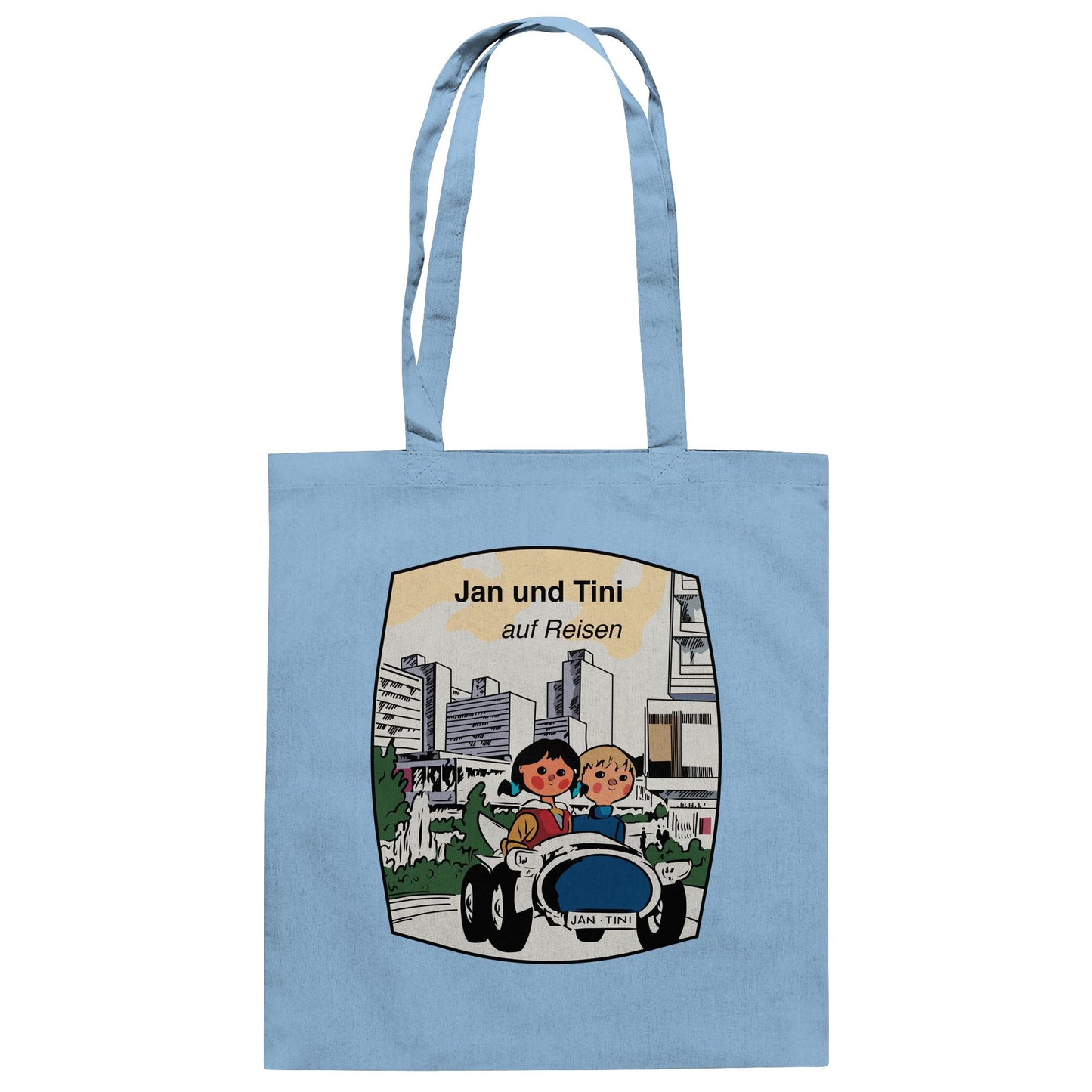 DDR Ostalgie Baumwolltasche • JAN UND TINI AUF REISEN (ORIGINAL QUARTETT)