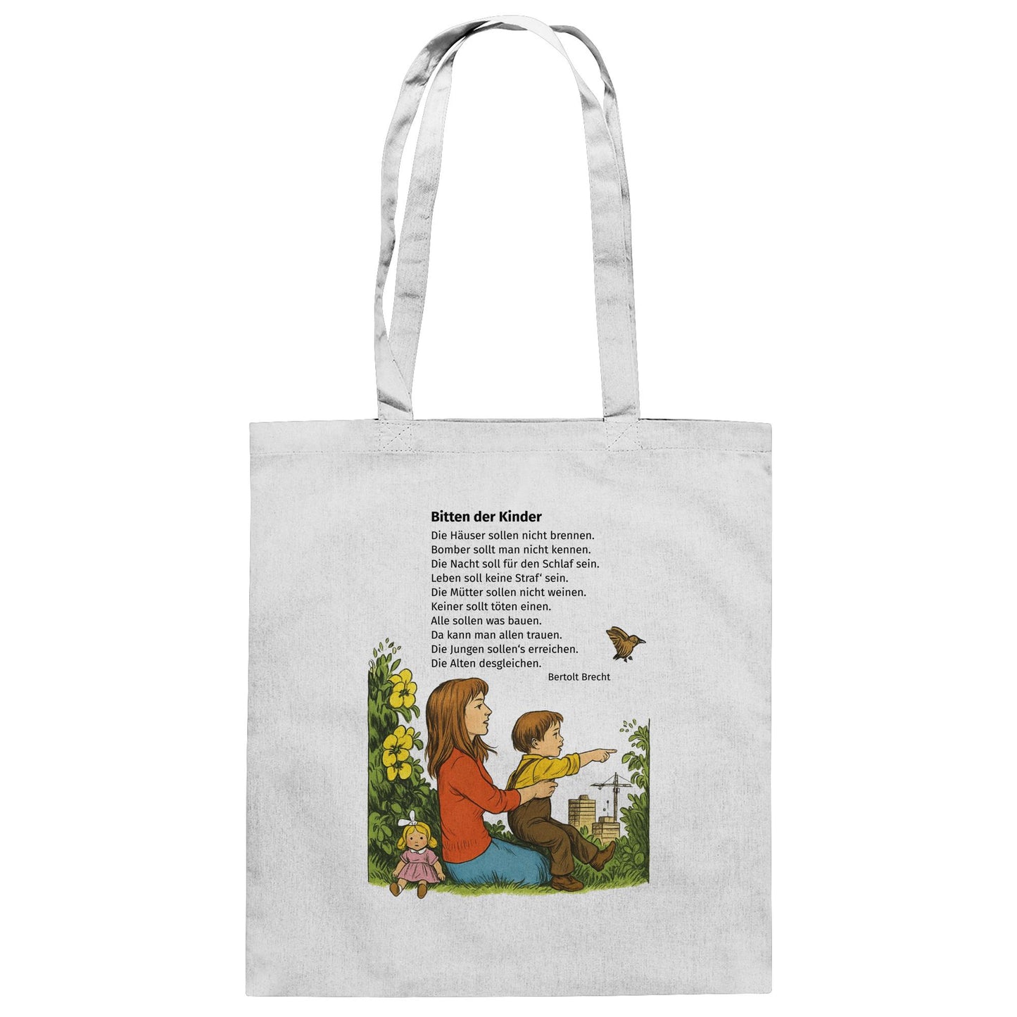 DDR Ostalgie Baumwolltasche • BITTEN DER KINDER - UNSERE FIBEL