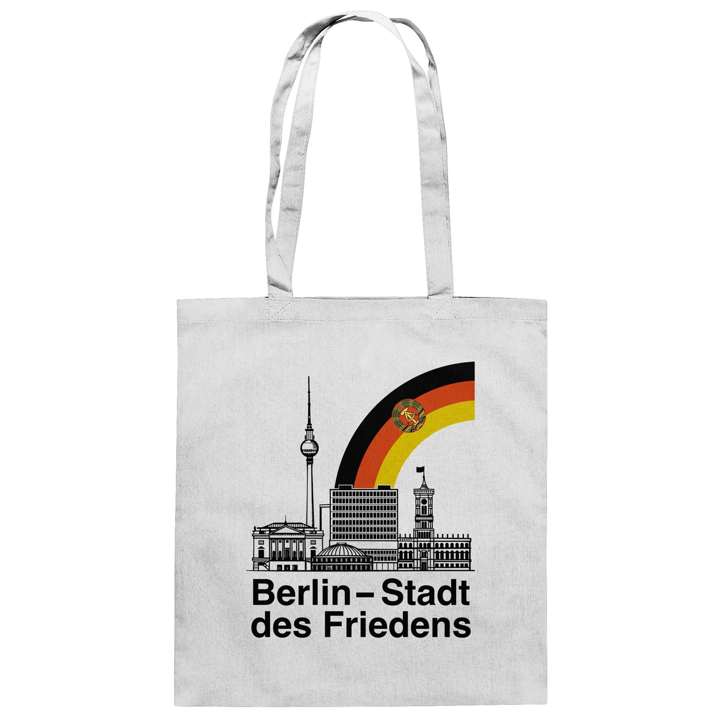 DDR Ostalgie Baumwolltasche • BERLIN - STADT DES FRIEDENS (ORIGINAL POSTSTEMPEL)