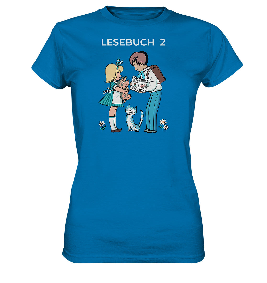 DDR Ostalgie Shirt Mädels • LESEBUCH 2. KLASSE DDR