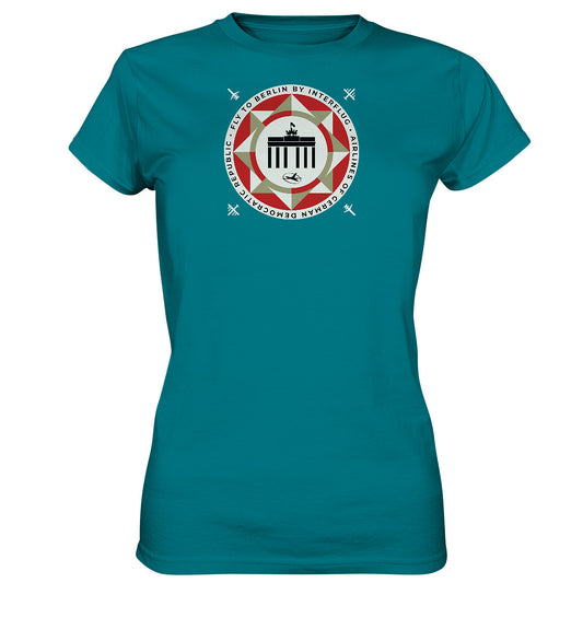 DDR Ostalgie Shirt Mädels • FLY TO BERLIN WITH INTERFLUG - ORIGINALWERBUNG