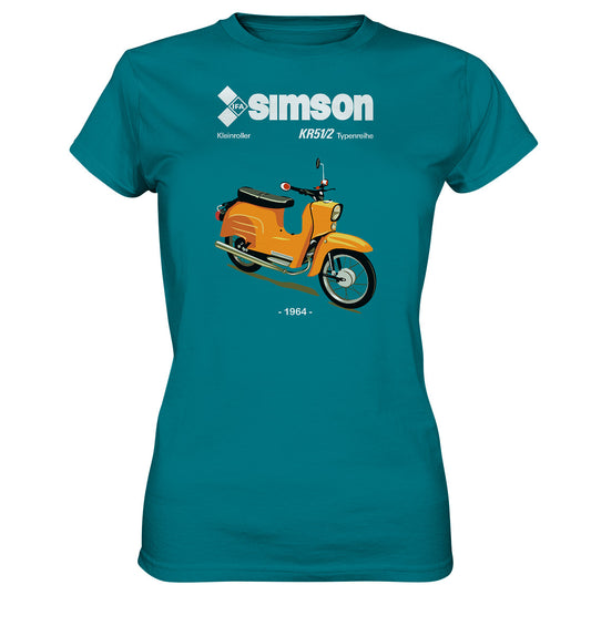 DDR Ostalgie Shirt Mädels • SIMSON SCHWALBE KR51-2 (ORIGINALPROSPEKT 1964)