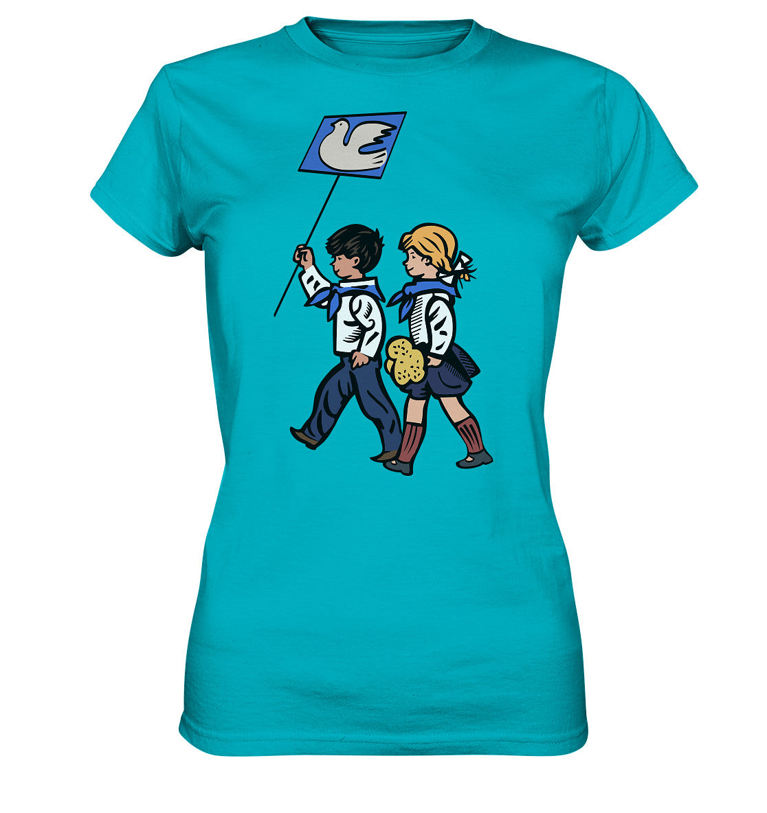 DDR Ostalgie Shirt Mädels • KLEINE WEISSE FRIEDENSTAUBE - ILLUSTRATION UNSERE FIBEL