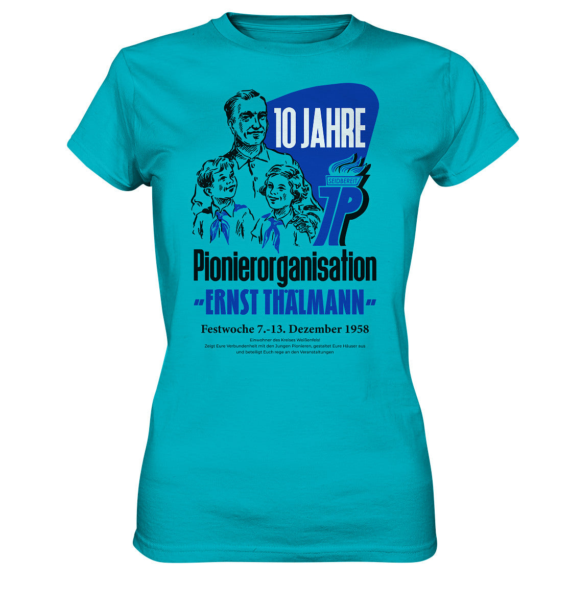 DDR Ostalgie Shirt Mädels • 10 JAHRE PIONIERORGANISATION 1958 - ORIGINAL ILLUSTRATION