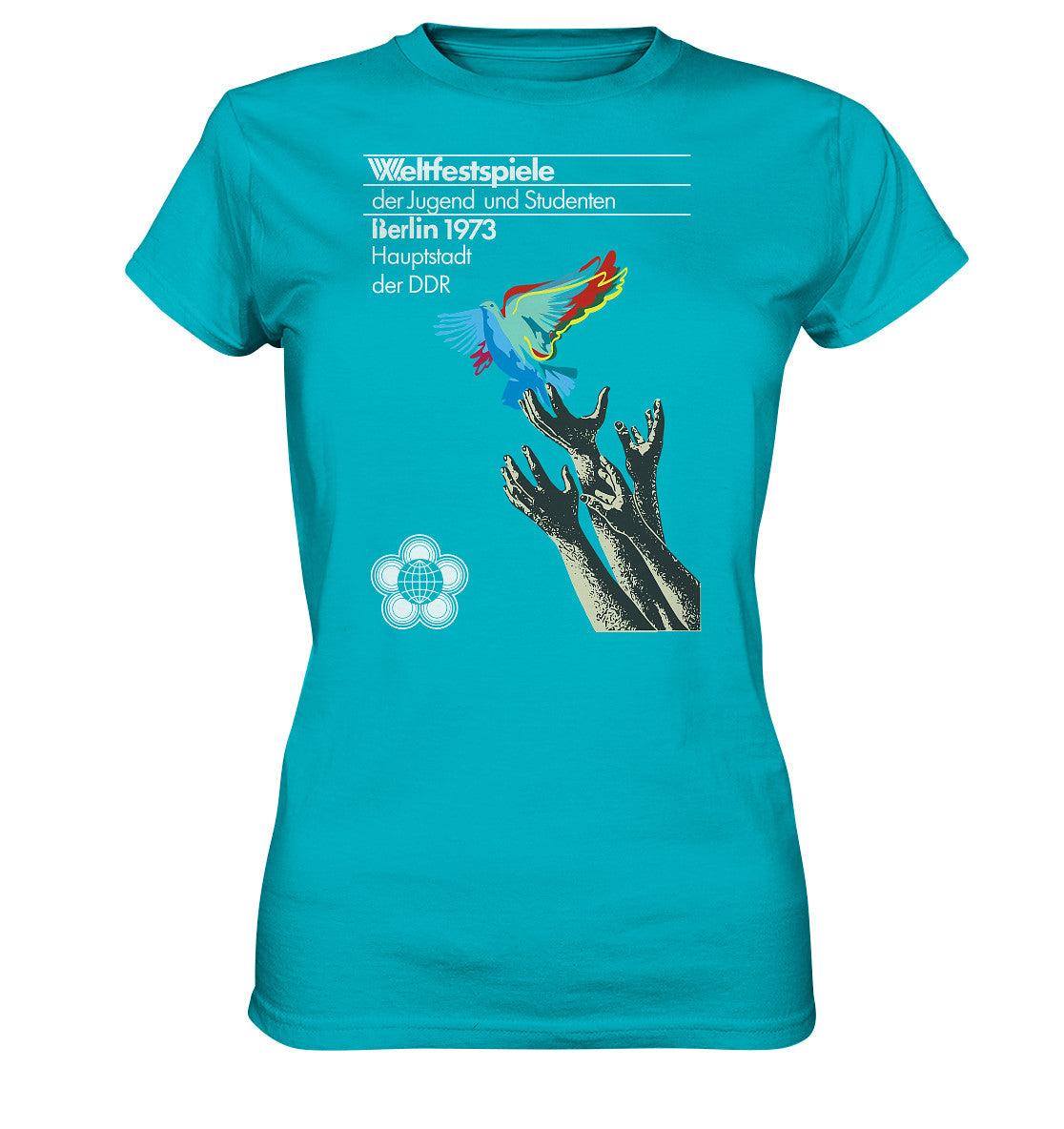 DDR Ostalgie Shirt Mädels • WELTFESTSPIELE BERLIN, DDR 1973 - FRIEDENSTAUBE