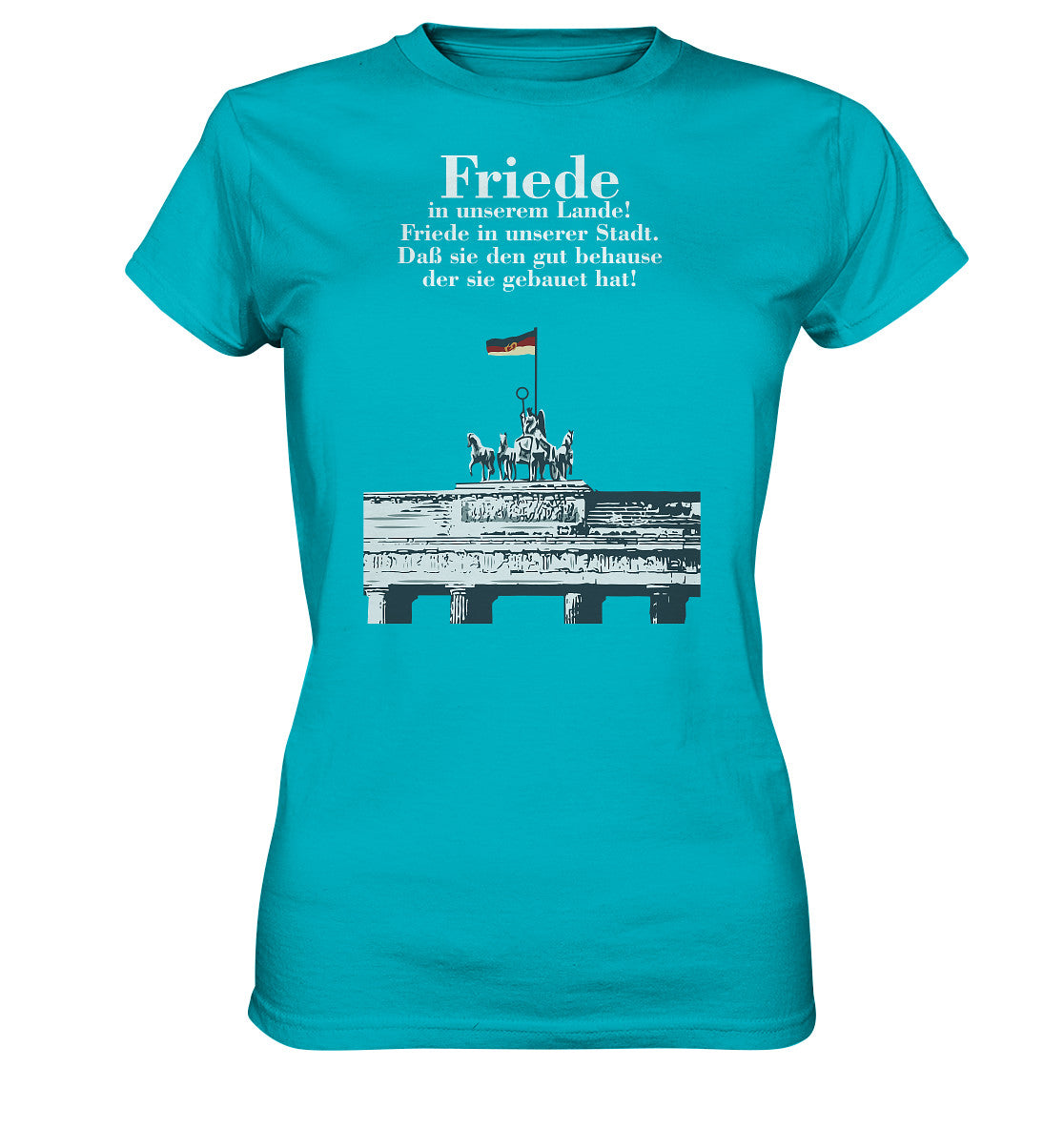 DDR Ostalgie Shirt Mädels • FRIEDE IN UNSEREM LANDE! (DDR-ORIGINAL-PLAKAT)