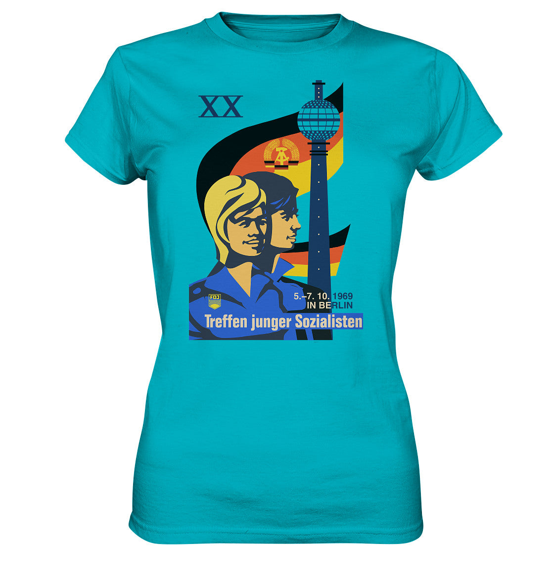 DDR Ostalgie Shirt Mädels • TREFFEN JUNGER SOZIALISTEN BERLIN 1969 (ORIGINAL PLAKAT)