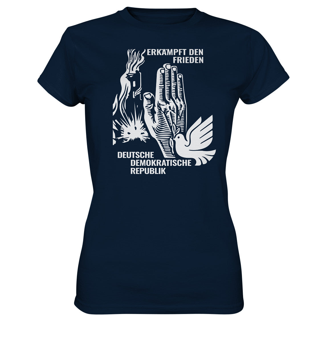 DDR Ostalgie Shirt Mädels • ERKÄMPFT DEN FRIEDEN - DDR BRIEFMARKE 8PF