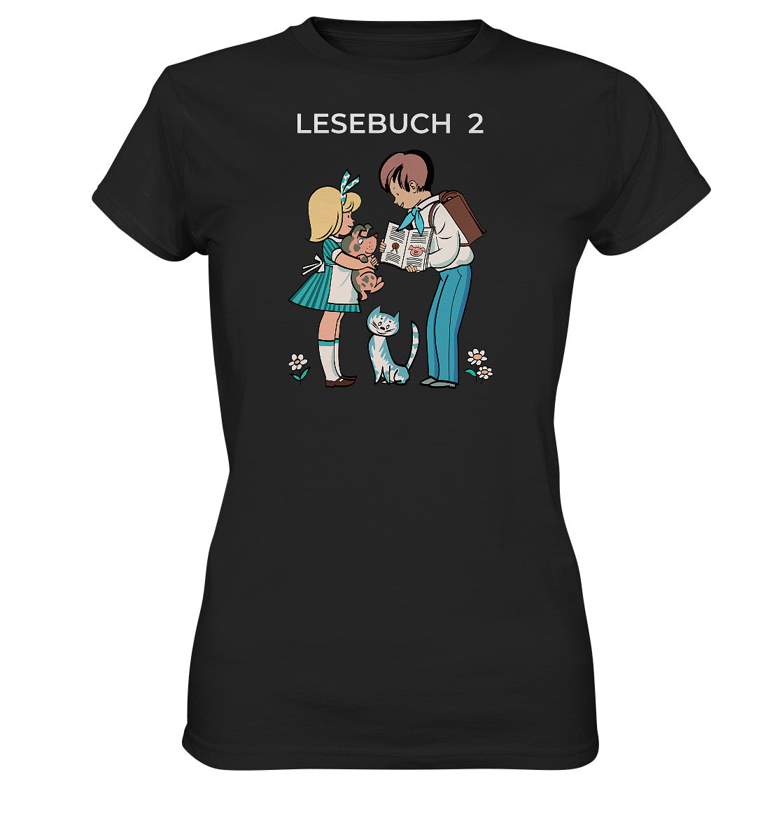 DDR Ostalgie Shirt Mädels • LESEBUCH 2. KLASSE DDR