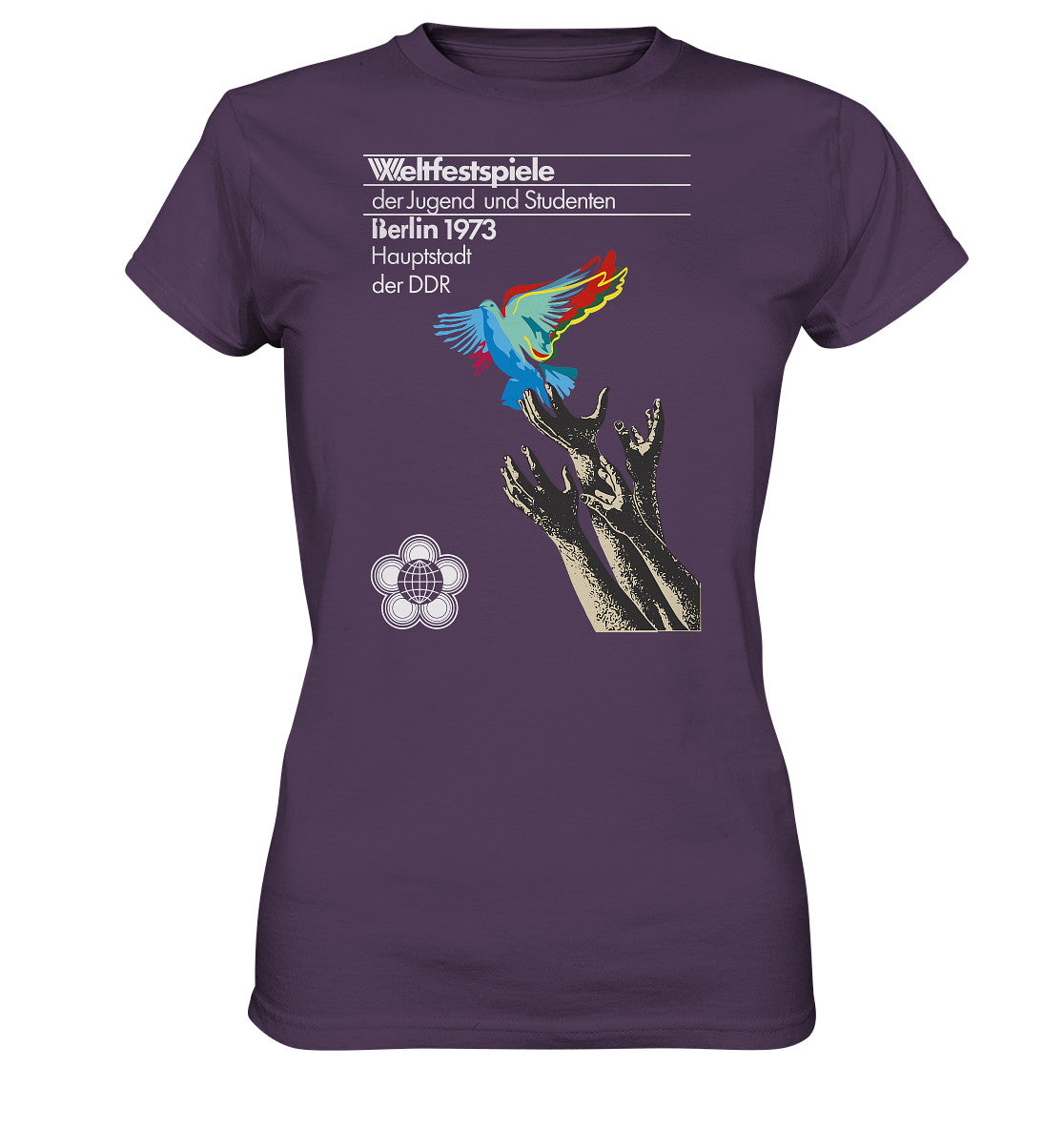 DDR Ostalgie Shirt Mädels • WELTFESTSPIELE BERLIN, DDR 1973 - FRIEDENSTAUBE