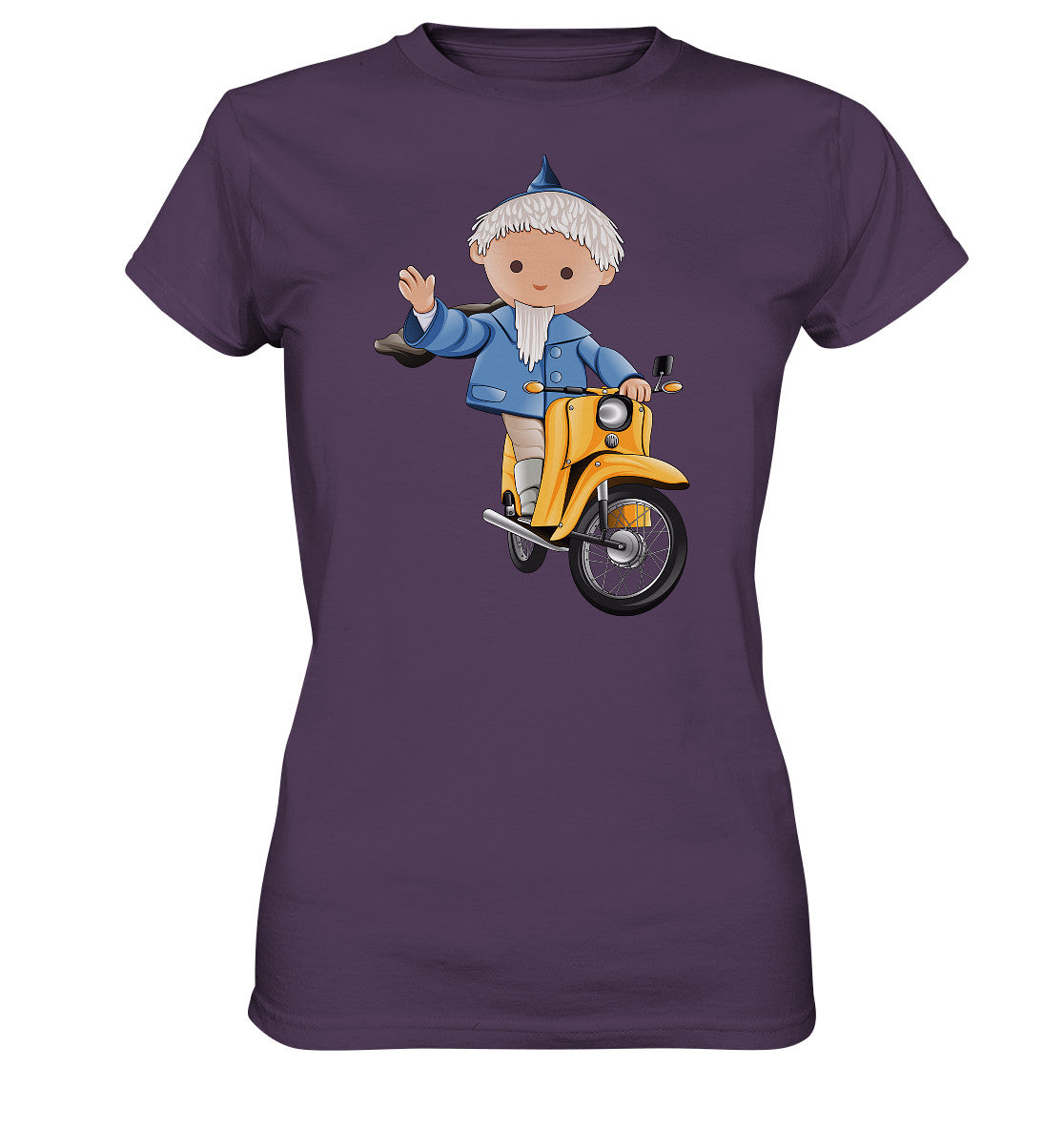 DDR Ostalgie Shirt Mädels • UNSER SANDMÄNNCHEN - AUF DER SCHWALBE - BLAU (PU-137, 1973)