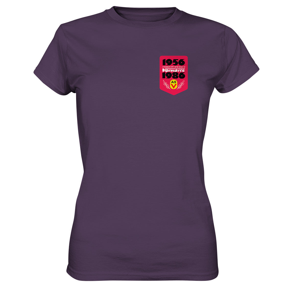 DDR Ostalgie Shirt Mädels • ARMEESPORTVEREINIGUNG VORWÄRTS 1956-1986, BRUST BADGE