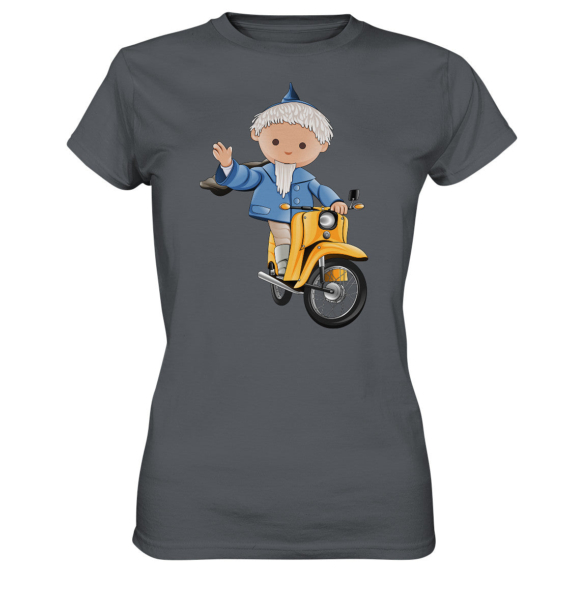 DDR Ostalgie Shirt Mädels • UNSER SANDMÄNNCHEN - AUF DER SCHWALBE - BLAU (PU-137, 1973)