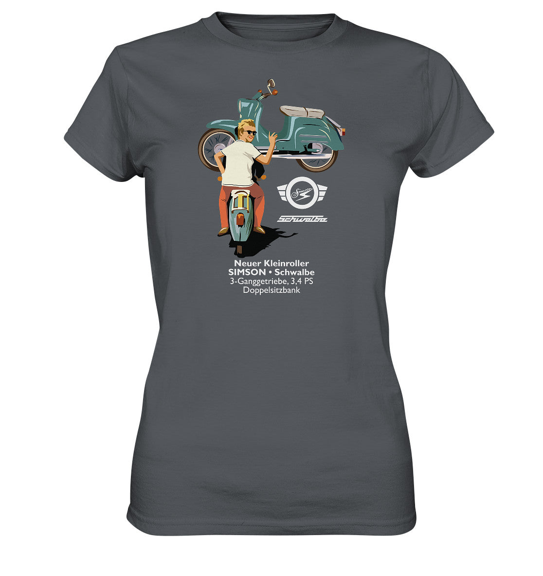 DDR Ostalgie Shirt Mädels • SIMSON SCHWALBE - ORIGINAL WERBUNG 1964 - PLAKAT