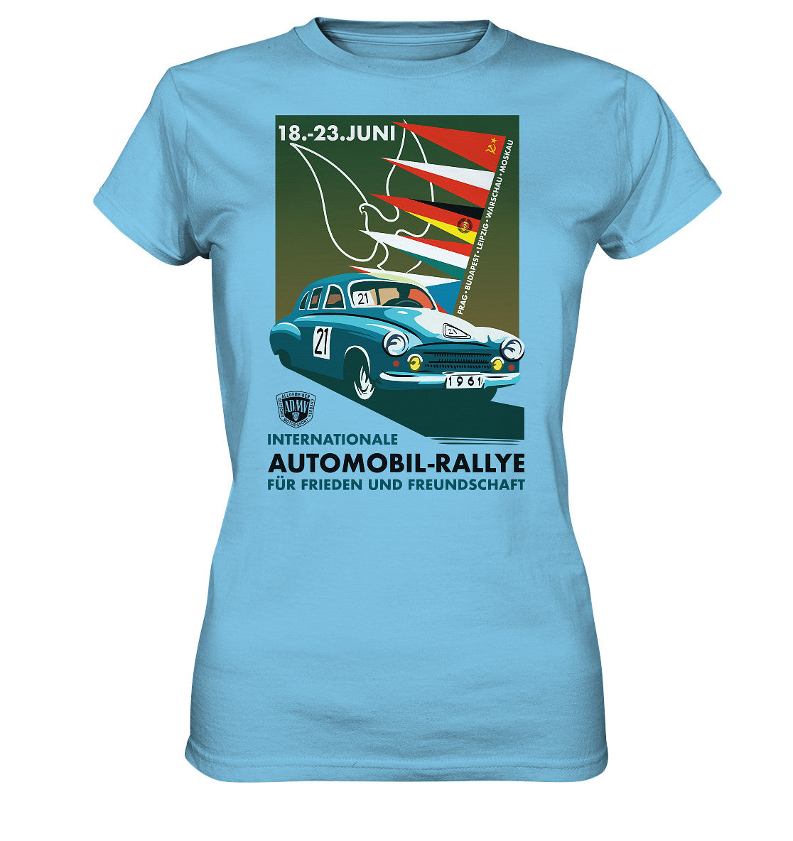 DDR Ostalgie Shirt Mädels • INTERNATIONALE RALLYE WARTBURG 1961 (ORIGINAL-PLAKAT)
